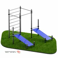 Комплекс из 2 скамеек для пресса и трех турников ARMS ARWOK020.4