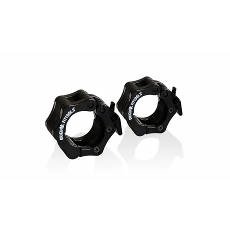 Штанга олимпийская OriginalFitTools 128 кг (диски с двумя хватами, черный гриф) - Фото 2