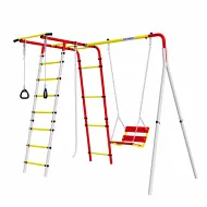 Дачный комплекс Лесная поляна 3 + ЦЕПНЫЕ качели Romana R 103.26.05 (белый,красный,желтый)