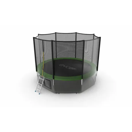 Батут с внешней сеткой и лестницей EVO JUMP External 12ft (Green) + нижняя сеть - Фото 2
