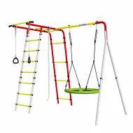 Дачный комплекс Лесная поляна 3 + ГНЕЗДО качели Romana R 103.26.05 (белый,красный,желтый)