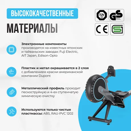 Гребной тренажер домашний OXYGEN FITNESS AIRBORNE - Фото 6